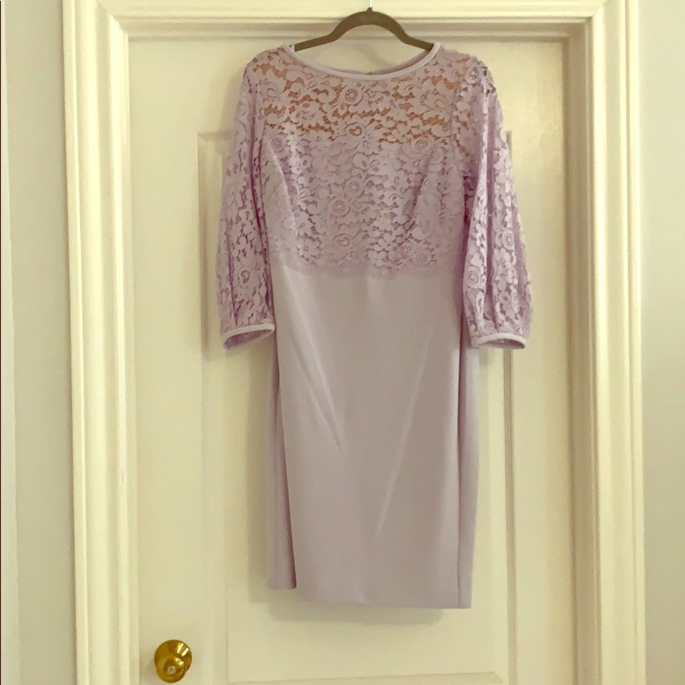 Orchid & Wheat Lace-Trim Balloon-Sleeve Dress NWOT